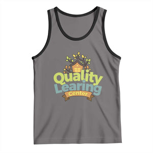 Funny Day Care Tank Top Quality Learing Center Learning School Quote TS11 Deep Heather Black Print Your Wear