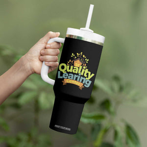 Funny Day Care Tumbler With Handle Quality Learing Center Learning School Quote TS11 Print Your Wear