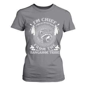 I Am Chief Pokalotatwat From The Bangahoe Tribe T Shirt For Women Funny Indigenous Native Raccoon TS11 Charcoal Print Your Wear