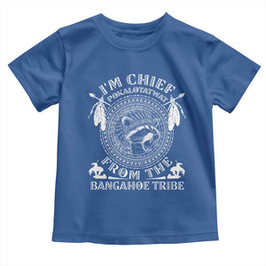 I Am Chief Pokalotatwat From The Bangahoe Tribe Toddler T Shirt Funny Indigenous Native Raccoon TS11 Royal Blue Print Your Wear