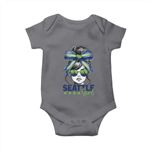 Seattle Girl Baby Onesie Funny Sport Fan Game Day Messy Bun TS11 Charcoal Print Your Wear