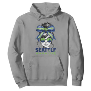 Seattle Girl Hoodie Funny Sport Fan Game Day Messy Bun TS11 Sport Gray Print Your Wear