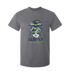 Seattle Girl T Shirt For Kid Funny Sport Fan Game Day Messy Bun TS11 Charcoal Print Your Wear
