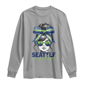 Seattle Girl Long Sleeve Shirt Funny Sport Fan Game Day Messy Bun TS11 Sport Gray Print Your Wear