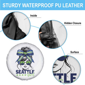 Seattle Girl Spare Tire Cover Funny Sport Fan Game Day Messy Bun TS11 Print Your Wear