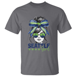 Seattle Girl T Shirt Funny Sport Fan Game Day Messy Bun TS11 Charcoal Print Your Wear