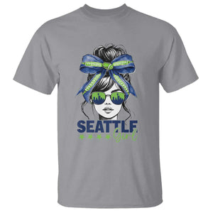 Seattle Girl T Shirt Funny Sport Fan Game Day Messy Bun TS11 Sport Gray Print Your Wear