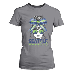 Seattle Girl T Shirt For Women Funny Sport Fan Game Day Messy Bun TS11 Charcoal Print Your Wear