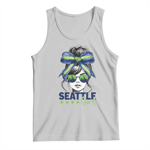 Seattle Girl Tank Top Funny Sport Fan Game Day Messy Bun TS11 Ash Print Your Wear