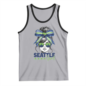 Seattle Girl Tank Top Funny Sport Fan Game Day Messy Bun TS11 Athletic Heather Black Print Your Wear