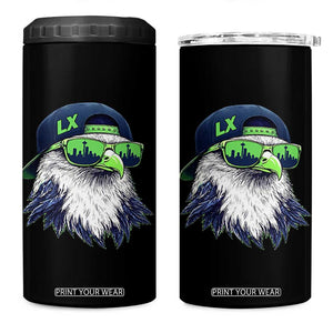 Vintage Hawk Graphic LX Cap Seattle Skyline Game Day 4 in 1 Can Cooler Tumbler TS11 One Size: 16 oz Black Print Your Wear