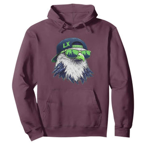 Vintage Hawk Graphic LX Cap Seattle Skyline Game Day Hoodie TS11 Maroon Print Your Wear