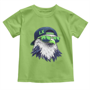 Vintage Hawk Graphic LX Cap Seattle Skyline Game Day Toddler T Shirt TS11 Lime Print Your Wear