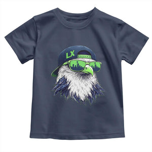 Vintage Hawk Graphic LX Cap Seattle Skyline Game Day Toddler T Shirt TS11 Navy Print Your Wear