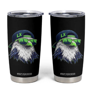 Vintage Hawk Graphic LX Cap Seattle Skyline Game Day Tumbler Cup TS11 Black Print Your Wear