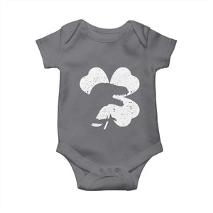 Funny St Patricks Day Dinosaur Shamrock Baby Onesie TS11 Charcoal Print Your Wear