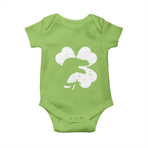 Funny St Patricks Day Dinosaur Shamrock Baby Onesie TS11 Lime Print Your Wear