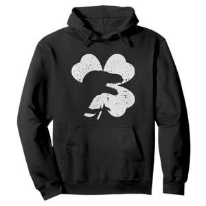 Funny St Patricks Day Dinosaur Shamrock Hoodie TS11 Black Print Your Wear