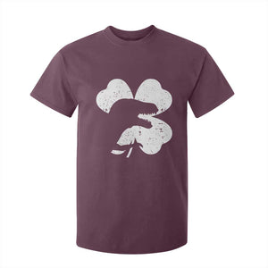 Funny St Patricks Day Dinosaur Shamrock T Shirt For Kid TS11 Maroon Print Your Wear