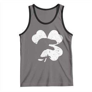Funny St Patricks Day Dinosaur Shamrock Tank Top TS11 Deep Heather Black Print Your Wear