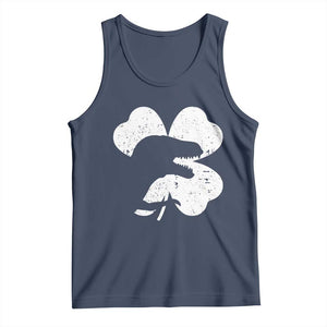 Funny St Patricks Day Dinosaur Shamrock Tank Top TS11 Navy Print Your Wear