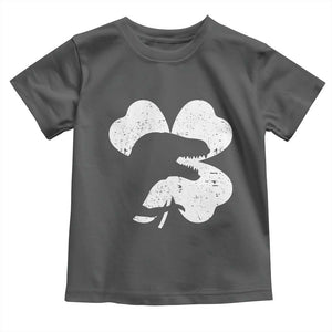 Funny St Patricks Day Dinosaur Shamrock Toddler T Shirt TS11 Dark Heather Print Your Wear