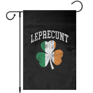 Funny Leprecunt St Patricks Day Garden Flag Vintage Irish Shamrock Adult Humor TS11 Black Print Your Wear