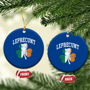 Funny Leprecunt St Patricks Day Ceramic Ornament Vintage Irish Shamrock Adult Humor TS11 1pc Blue Print Your Wear