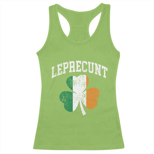 Funny Leprecunt St Patricks Day Racerback Tank Top Vintage Irish Shamrock Adult Humor TS11 Lime Print Your Wear