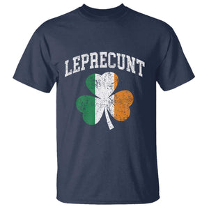 Funny Leprecunt St Patricks Day T Shirt Vintage Irish Shamrock Adult Humor TS11 Navy Print Your Wear