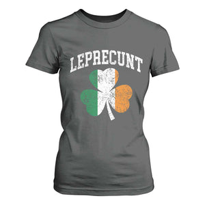 Funny Leprecunt St Patricks Day T Shirt For Women Vintage Irish Shamrock Adult Humor TS11 Dark Heather Print Your Wear