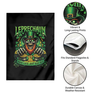 St Patricks Day Horror Leprechaun Garden Flag Your Luck Just Ran Out Creepy St Pattys Day TS11 Print Your Wear