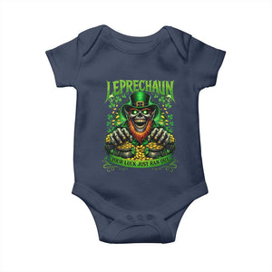 St Patricks Day Horror Leprechaun Baby Onesie Your Luck Just Ran Out Creepy St Pattys Day TS11 Navy Print Your Wear