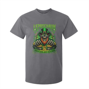 St Patricks Day Horror Leprechaun T Shirt For Kid Your Luck Just Ran Out Creepy St Pattys Day TS11 Charcoal Print Your Wear