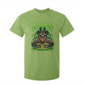 St Patricks Day Horror Leprechaun T Shirt For Kid Your Luck Just Ran Out Creepy St Pattys Day TS11 Lime Print Your Wear