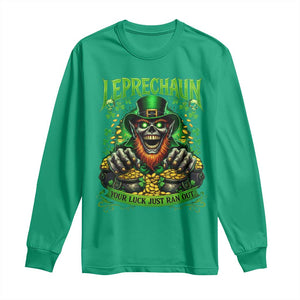 St Patricks Day Horror Leprechaun Long Sleeve Shirt Your Luck Just Ran Out Creepy St Pattys Day TS11 Irish Green Print Your Wear
