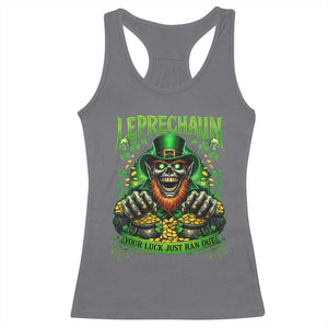 St Patricks Day Horror Leprechaun Racerback Tank Top Your Luck Just Ran Out Creepy St Pattys Day TS11 Charcoal Print Your Wear