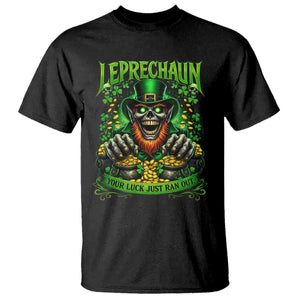St Patricks Day Horror Leprechaun T Shirt Your Luck Just Ran Out Creepy St Pattys Day TS11 Black Print Your Wear