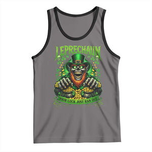 St Patricks Day Horror Leprechaun Tank Top Your Luck Just Ran Out Creepy St Pattys Day TS11 Deep Heather Black Print Your Wear