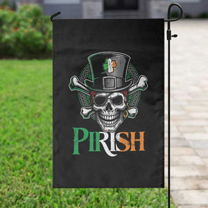 Funny St Patricks Day Pirate Garden Flag Pirish Vintage Irish Pirate Skull TS11 Print Your Wear