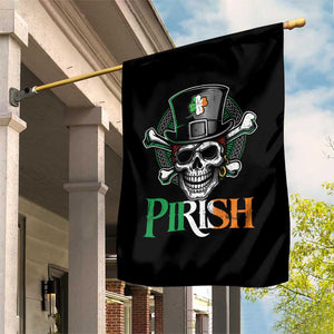 Funny St Patricks Day Pirate Garden Flag Pirish Vintage Irish Pirate Skull TS11 Print Your Wear
