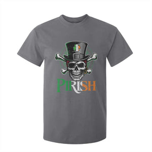 Funny St Patricks Day Pirate T Shirt For Kid Pirish Vintage Irish Pirate Skull TS11 Charcoal Print Your Wear