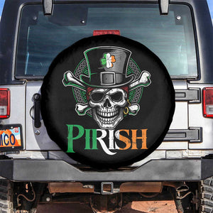 Funny St Patricks Day Pirate Spare Tire Cover Pirish Vintage Irish Pirate Skull TS11 No hole Black Print Your Wear
