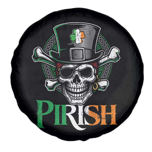 Funny St Patricks Day Pirate Spare Tire Cover Pirish Vintage Irish Pirate Skull TS11 Print Your Wear