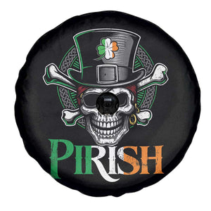 Funny St Patricks Day Pirate Spare Tire Cover Pirish Vintage Irish Pirate Skull TS11 Print Your Wear