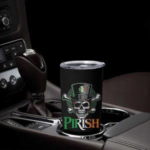 Funny St Patricks Day Pirate Tumbler Cup Pirish Vintage Irish Pirate Skull TS11 Print Your Wear