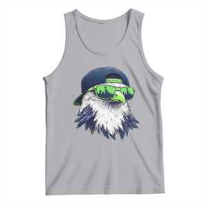 Vintage Hawk Graphic with Seattle Skyline Sunglasses Game Day Tank Top TS11 Athletic Heather Print Your Wear