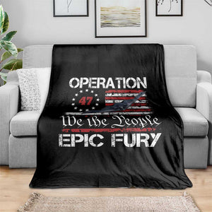 Operation Epic Fury Throw Blanket Military Bomber Stealth Jet Vintage American Flag TS11 Print Your Wear