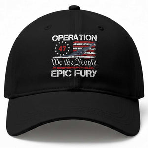 Operation Epic Fury Baseball Cap Military Bomber Stealth Jet Vintage American Flag TS11 Print Your Wear
