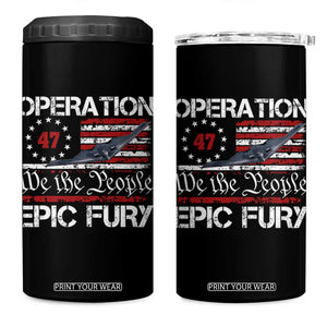 Operation Epic Fury 4 in 1 Can Cooler Tumbler Military Bomber Stealth Jet Vintage American Flag TS11 One Size: 16 oz Black Print Your Wear